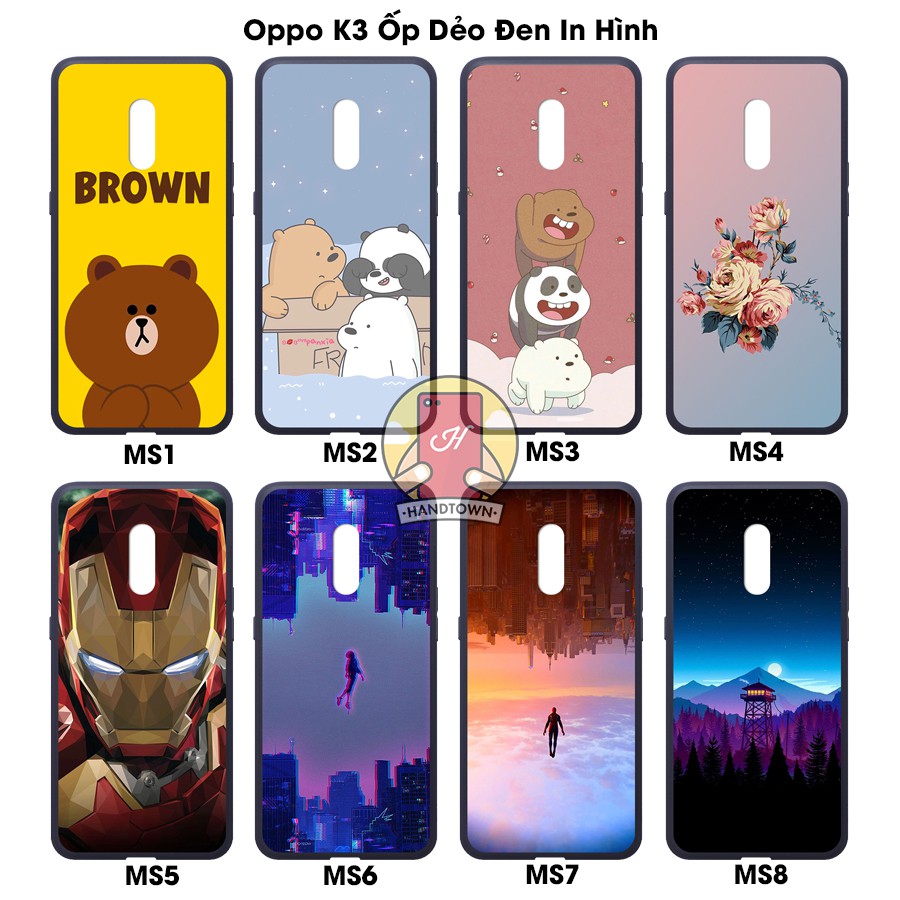 ỐP LƯNG OPPO K3 DẺO ĐEN IN HÌNH