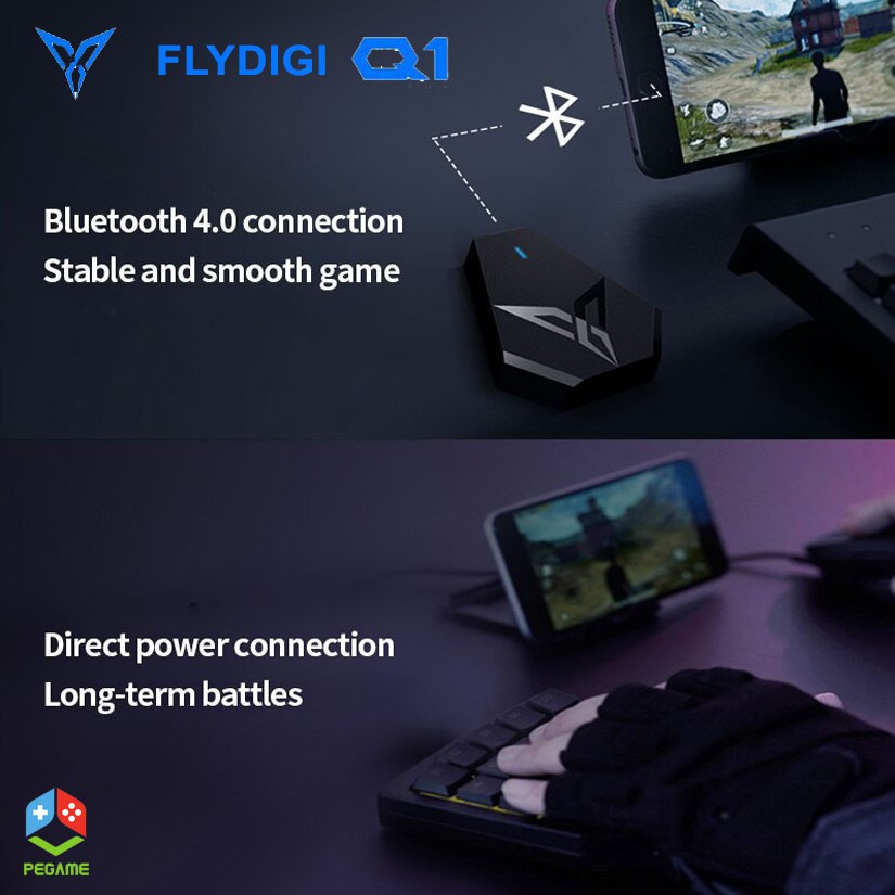 Bộ kết nối chuột và bàn phím chơi PUBG Mobile,  ROS, Free Fire và các game FPS khác, không sợ khoá nick | Flydigi Q1