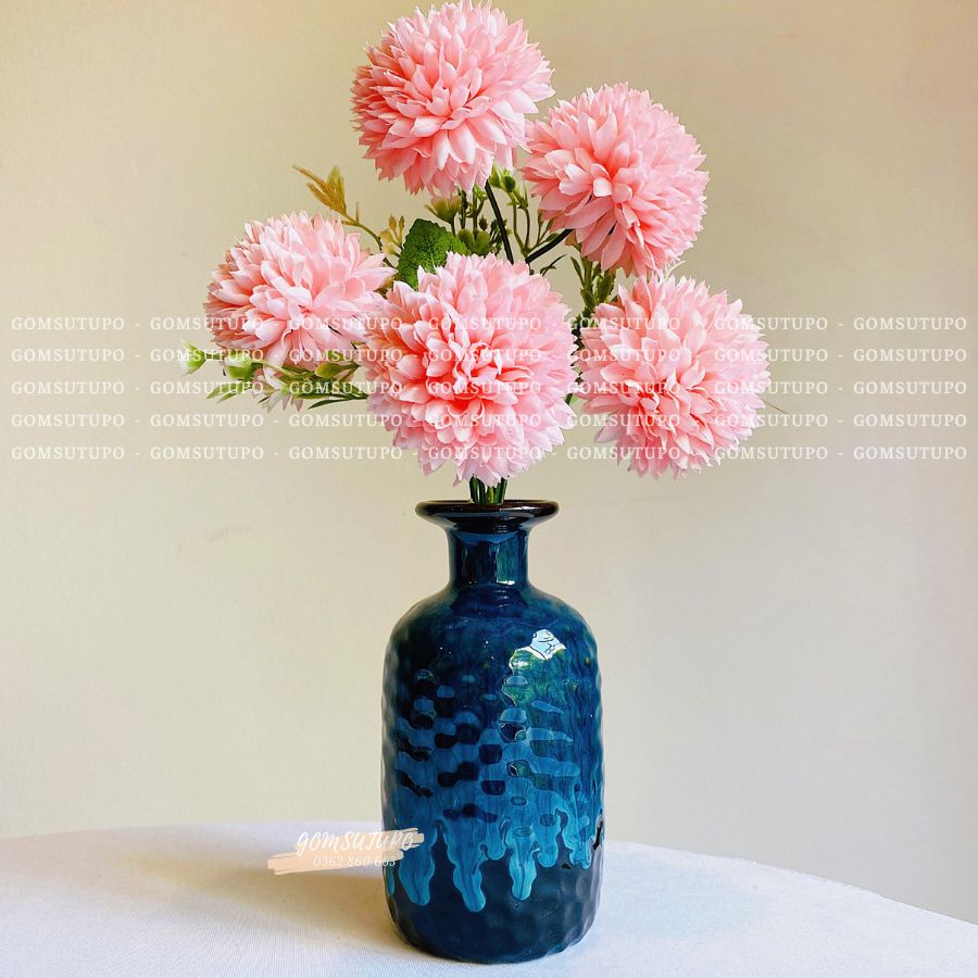 Lọ Hoa Mini Men Hoả Biến Để Bàn - Gốm Sứ TUPO - gomsutupo - Bình Hoa Bát Tràng Decor Trang Trí