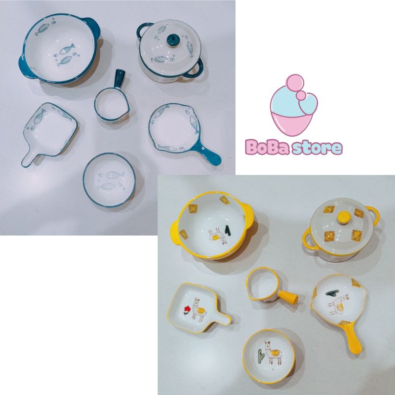 Chén/ bát/ dĩa ăn dặm cho bé - chất liệu sứ - BoBa store