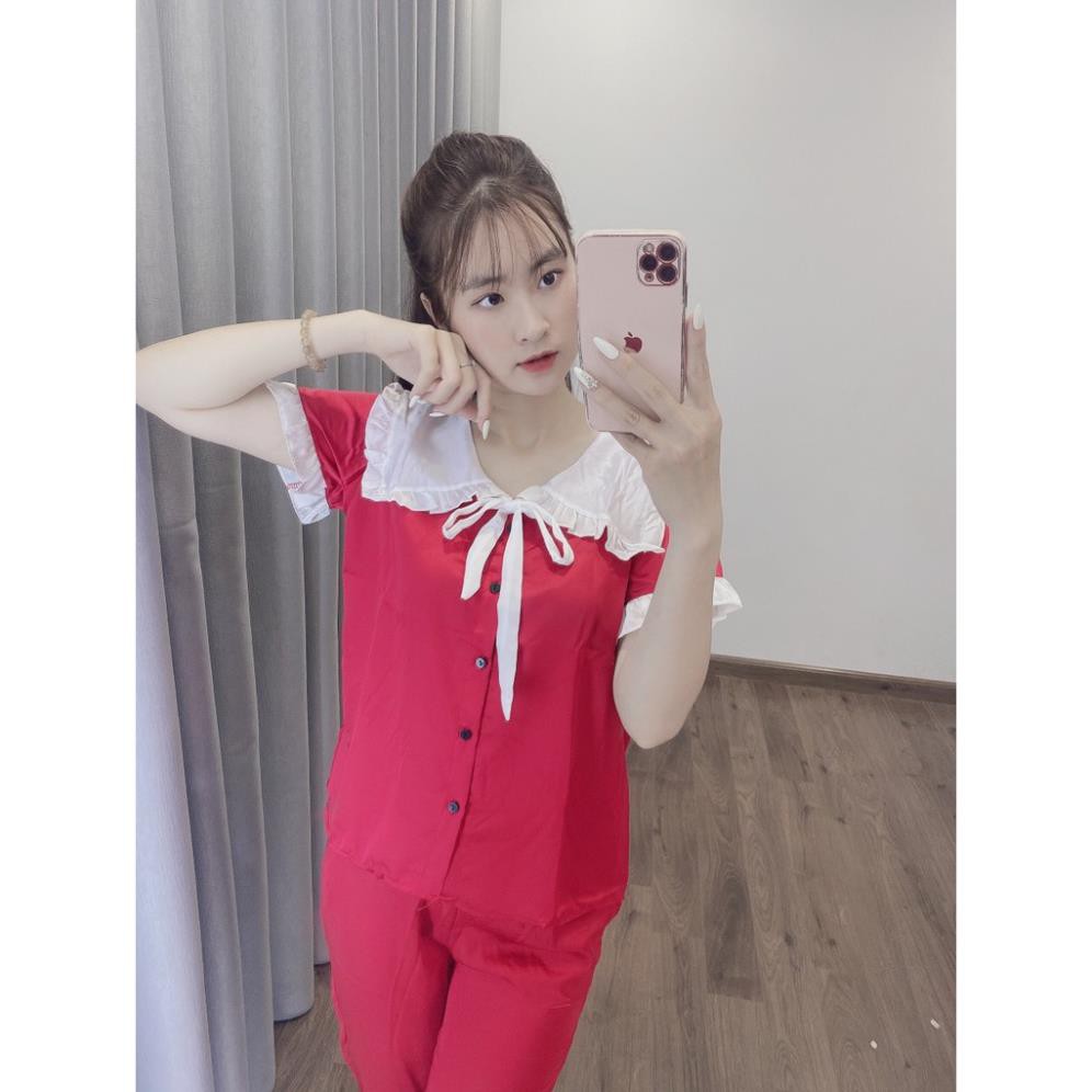 Bộ Đồ Pijama Mặc Nhà - Bộ Lụa Satin Cộc Tay Quần Dài Họa Tiết Cao Cấp [Kèm Hình ảnh Thật ] | BigBuy360 - bigbuy360.vn