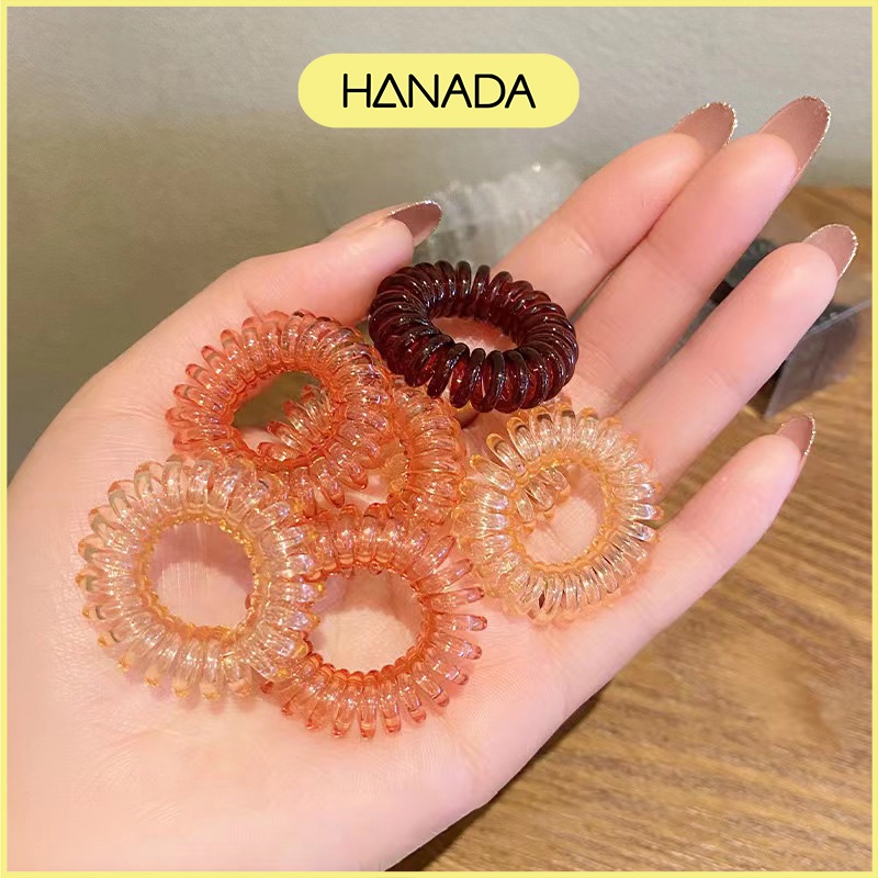 Hộp 9 Dây Thun Lò Xo Cột Tóc Màu Pastel Phong Cách Hàn Quốc Kèm Hộp Hanada K12-N011