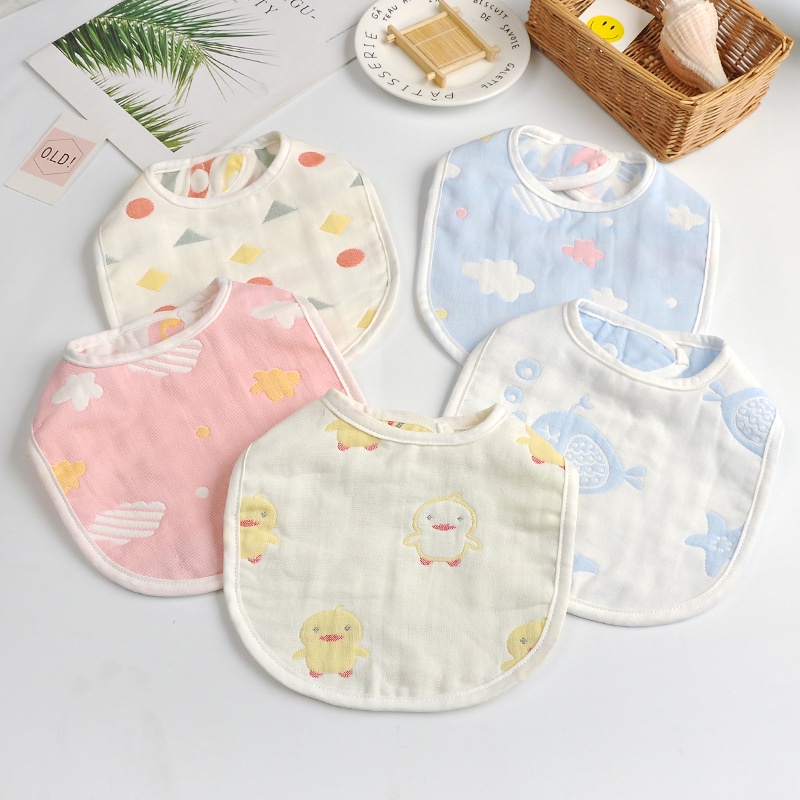 Yếm dãi cho bé chất liệu vải xô 6 lớp, yếm ăn dặm em bé từ 05 tháng tuổi- My.Baby.Offcial