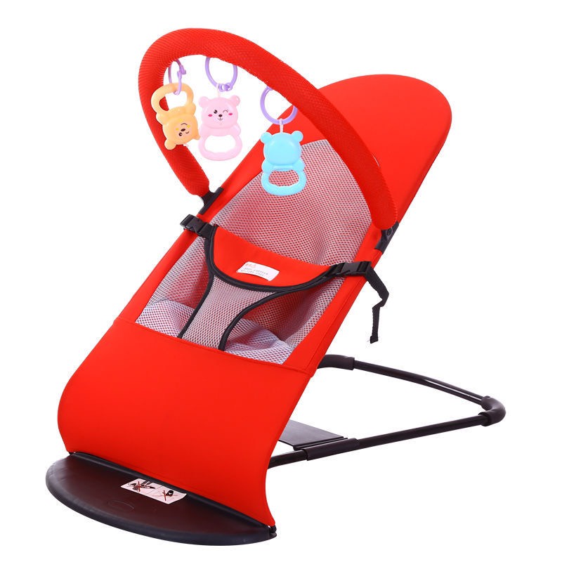 (SHIP HỎA TỐC)Ghế rung cho bé có kèm thanh treo đồ chơi - Ghế rung lưới cho bé