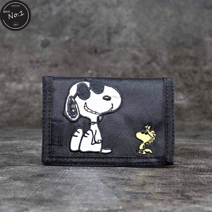 [ HÌNH THẬT 100% ] Túi Ví Van.s x Peanuts Slipped Black Wallet