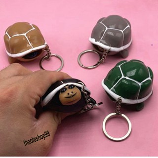 [MÓC KHÓA RÙA]-Móc khóa bóp rùa thụt đầu-Móc khóa hình chú rùa thụt cổ dễ thương