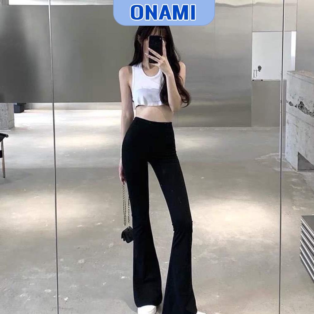 Quần Ống Loe Nữ Cạp Cao Dáng Dài, Quần Legging Nữ Ôm Ống Loe Nên From Xinh Tôn Dáng - QN004