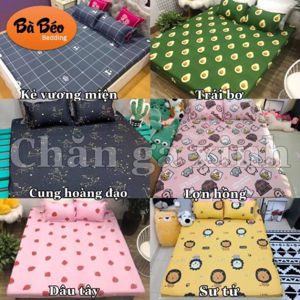 Bộ ga kèm đôi vỏ gối poly cotton siêu ngộ nghĩnh m6 hoặc m8 (được chọn mẫu)