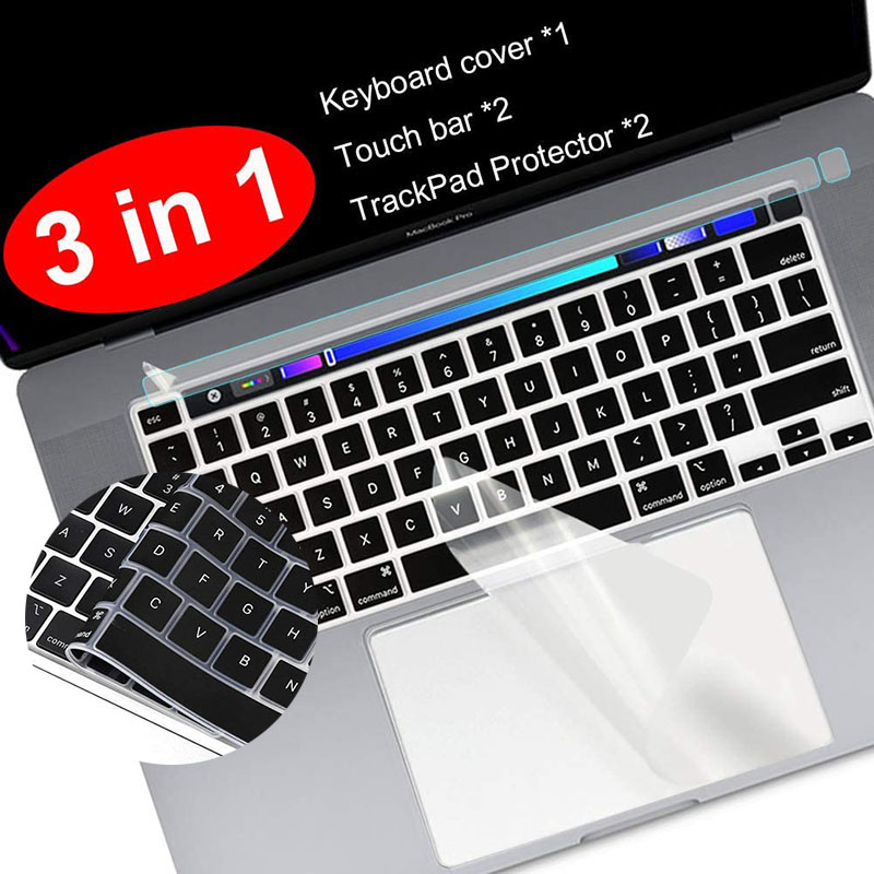 3 trong 1 phim bảo vệ bàn di chuột + thanh cảm ứng + bảo vệ bàn phím, MacBook Pro A2238 A2251 A2289 A1706 A1707 A2141