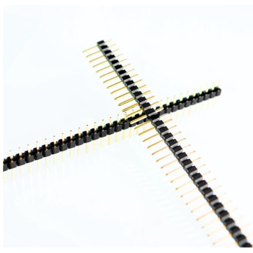 10pcs 40 Pin Single Row Female Male Pin Header Connector GOLD 40 Pin Single Row round hole Right Angle Connector Strip