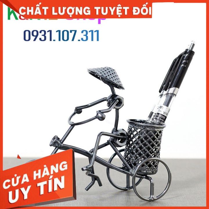 Hộp đựng bút để bàn sáng tạo. Trang trí để bàn phiên bản xe đạp đồ chơi thủ công độc đáo, sáng tạo. Quà tặng ý nghĩa.