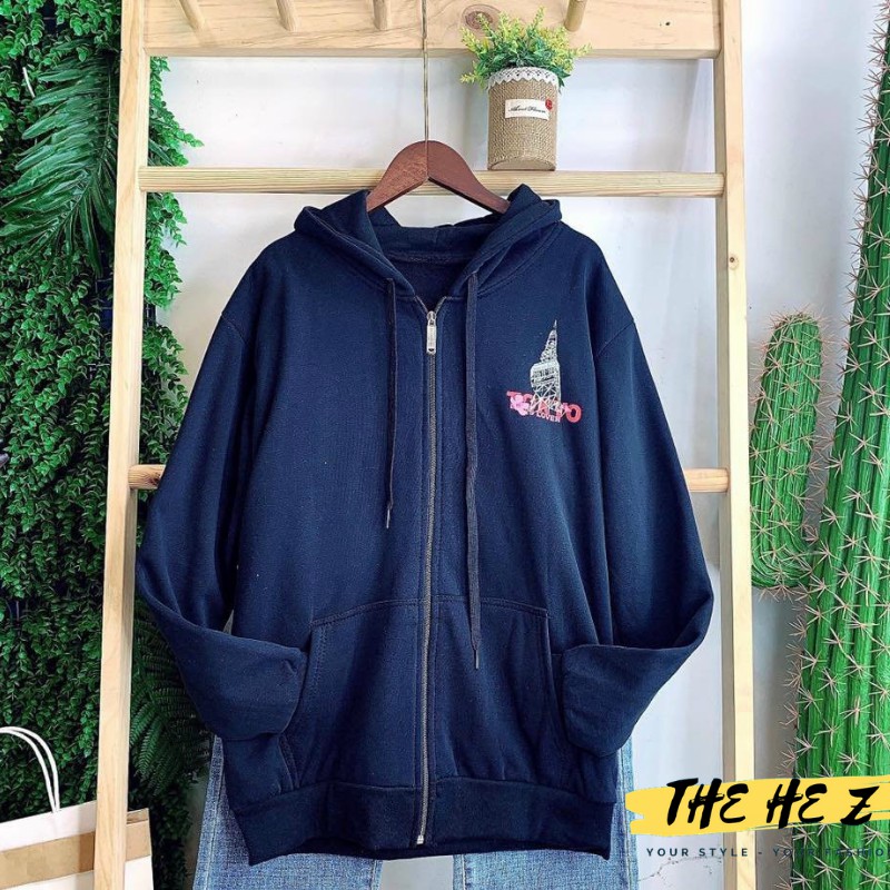 Áo khoác nỉ nữ PE form rộng, mềm mịn in chữ Tokyo Is Love Z013 | BigBuy360 - bigbuy360.vn