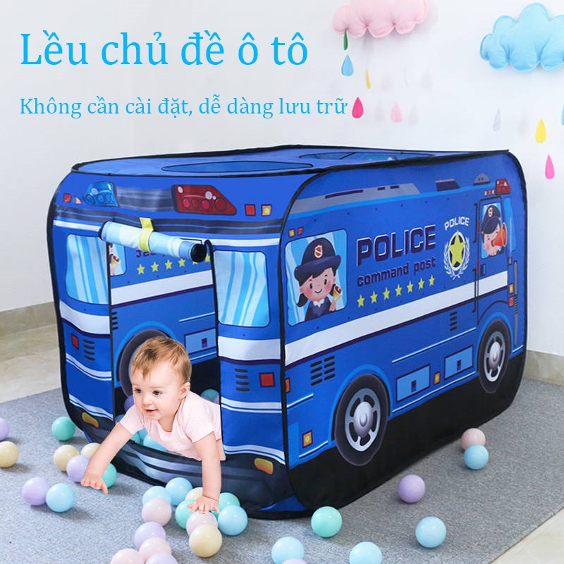Nhà chơi bóng hình ô tô, đồ chơi trong nhà gấp gọn,nhà banh trẻ em,lều trại cho bé,nhà quây bóng xe buýt