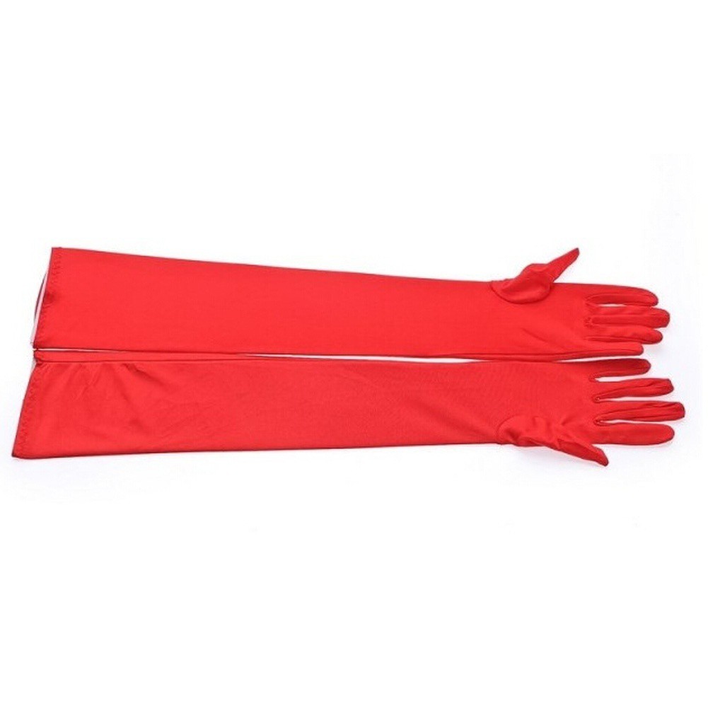 Đôi găng tay spandex dài 55CM màu trơn phụ kiện cho cô dâu