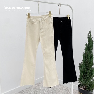 Quần jeans nữ, quần jeans ống loe rách - 6309