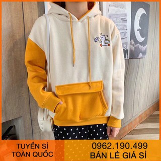 Áo khoác nỉ chui hoddie nam nữ in vịt nhỏ kèm hình thật - Áo khoác Bila