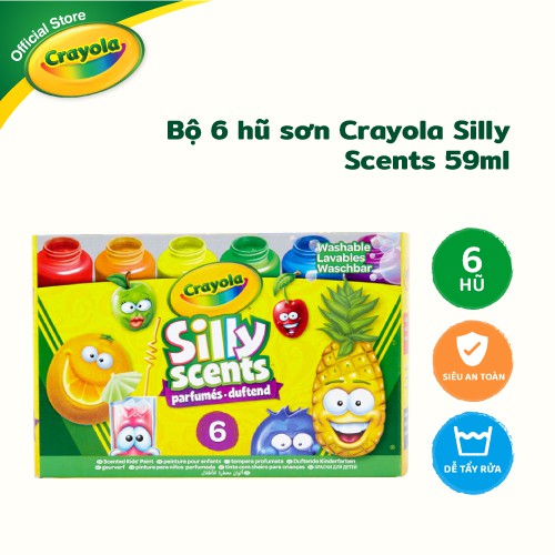 Bộ 6 hũ sơn Crayola Silly Scents 59ml - 542392