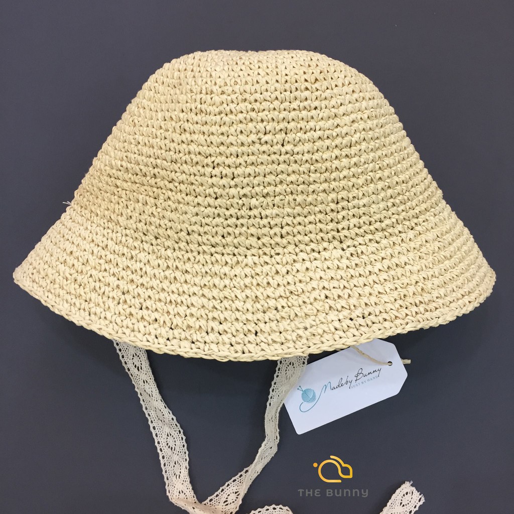 Mũ Ajuma cói mùa hè dễ thương cho trẻ em - Mũ và Phụ kiện handmade cho bé