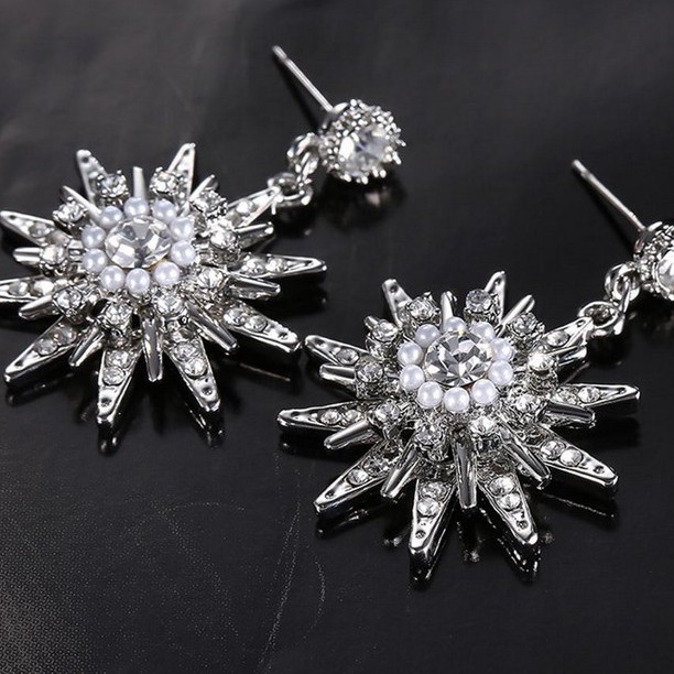 Khuyên tai chòm sao đá hoa tuyết trang sức phụ kiện nữ phong cách bông tai Hàn Quốc dễ thương