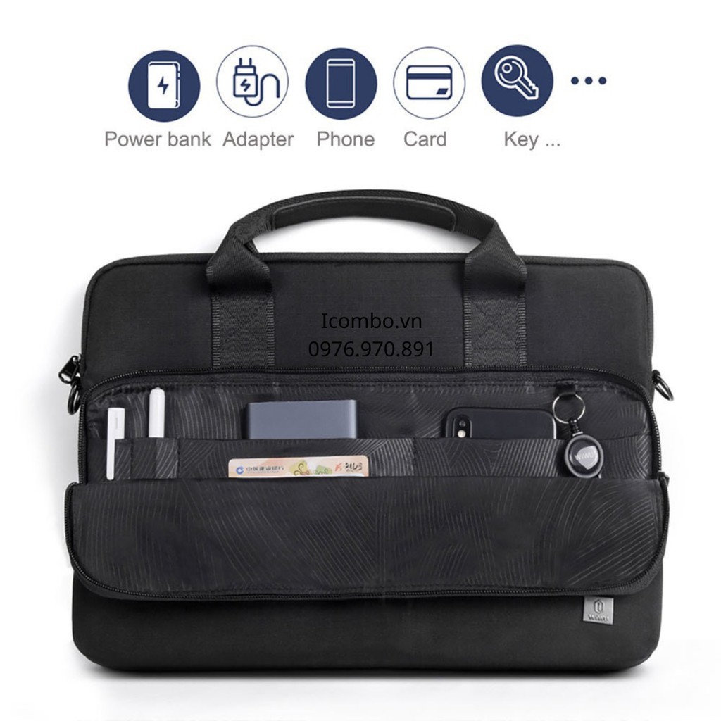 Túi laptop, macbook cao cấp chống sốc, chống nước có quai đeo wiwu-W06. Túi chống sốc laptop 13inch, 13.3inch, 14/15/16&quot;