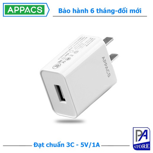 Củ Sạc Chính Hãng Tiêu Chuẩn 5V/1A APPACS