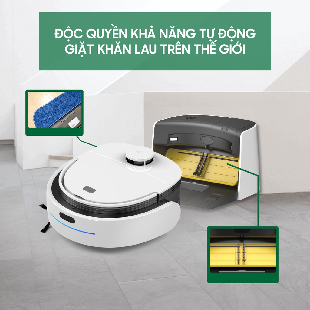Robot Hút Bụi Lau Nhà Fuji Luxury T10 Max - Tự động giặt giẻ lau, lau nhà cực sạch