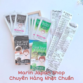 Miếng lột mụn đầu đen ở mũi Clear Spar Nhật Bản 1 hộp 10 miếng