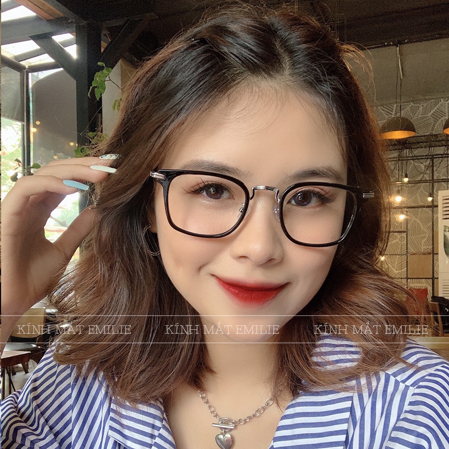 Gọng kính nam nữ, chất liệu Titanium kèm nhựa dẻo cao cấp 2268 Siêu hot - Emilie Eyewear