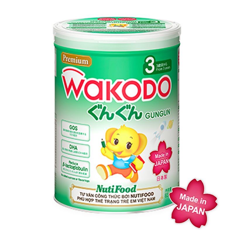 Sữa bột wakodo GunGun 3 lon 830g