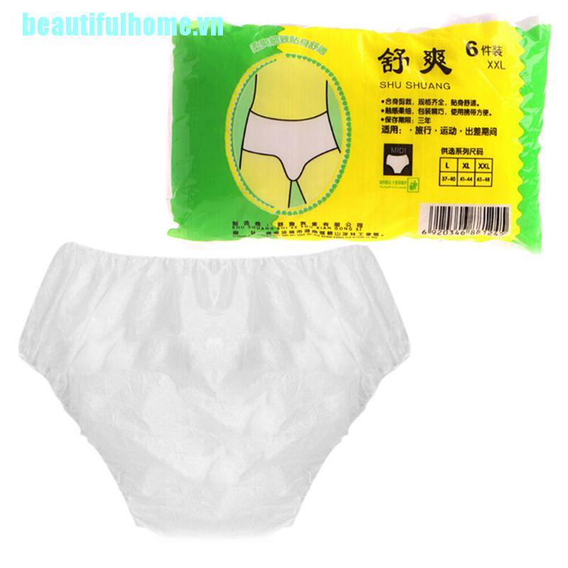 (Hàng Mới Về) Bộ 6 Quần Lót Giấy Không Dệt Dùng Một Lần