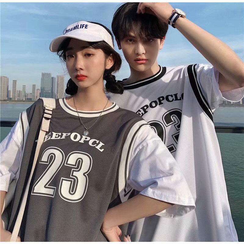 Áo thun 23 DEEPOPCL tay phối form thụng tay lỡ phong cách ulzzang,Áo phông cộc tay in hình