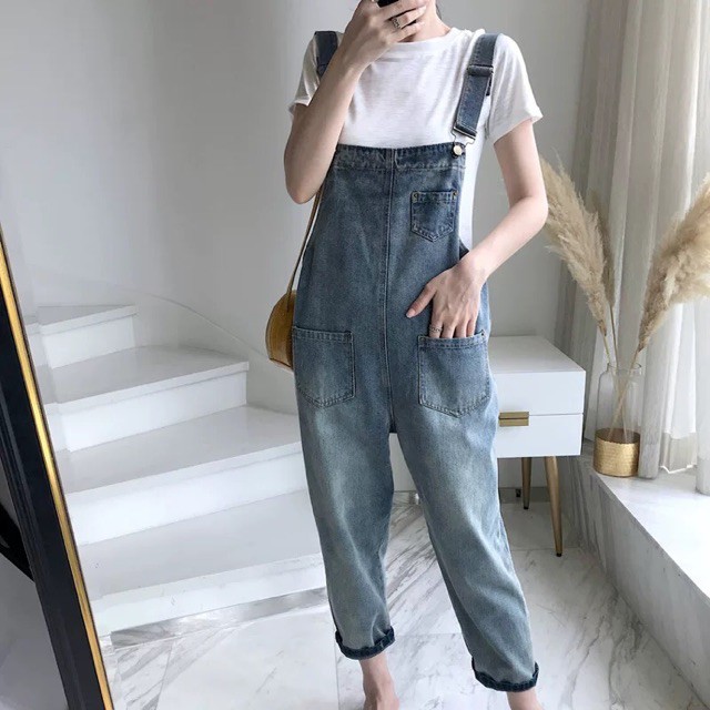 {order 5-7 ngày}Quần yếm bigsize Yếm jeans dáng thụng hot hit 2020