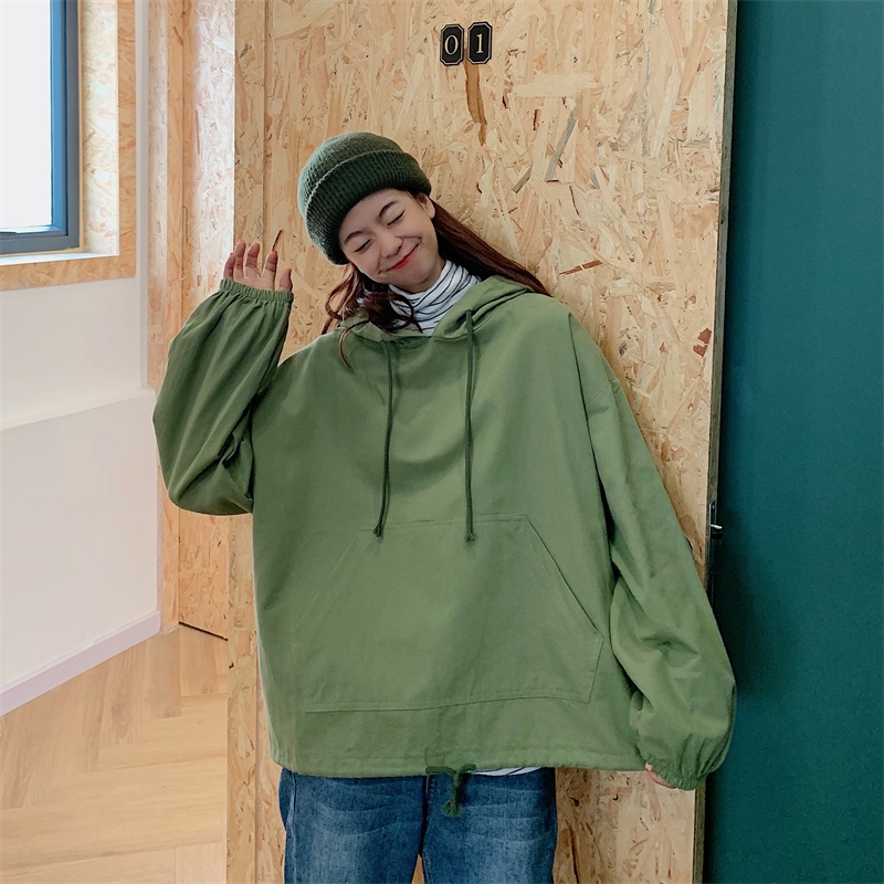 【ZHELIHANGFEI】Áo Hoodie Tay Dài Form Rộng Kiểu Dáng Hợp Thời Trang Dễ Phối Đồ
