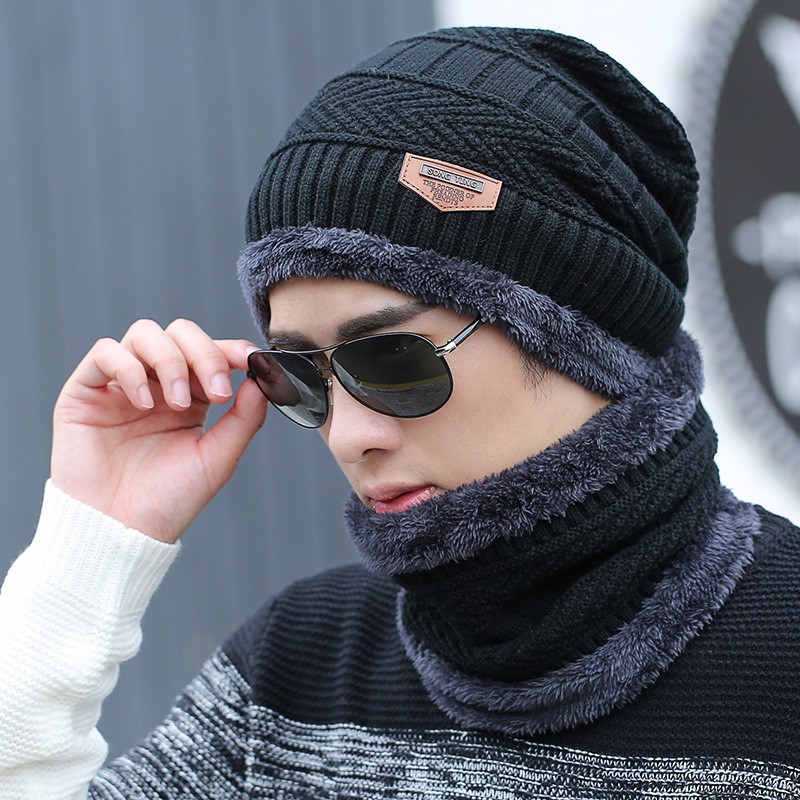 Mũ len kèm khăn ống quàng cổ cực ấm - phong cách Hàn Quốc - dành cho cả nam và nữ