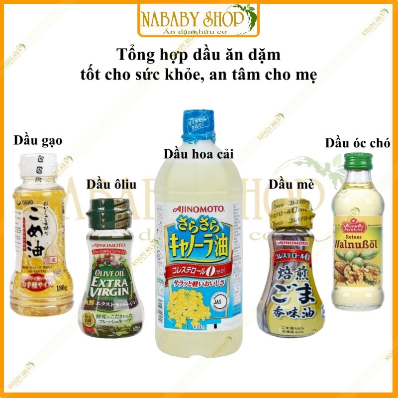 Dầu Oliu, dầu mè, óc chó, vừng Ajinomoto Olive oil -70g thơm ngon bổ dưỡng cho bé ăn dặm
