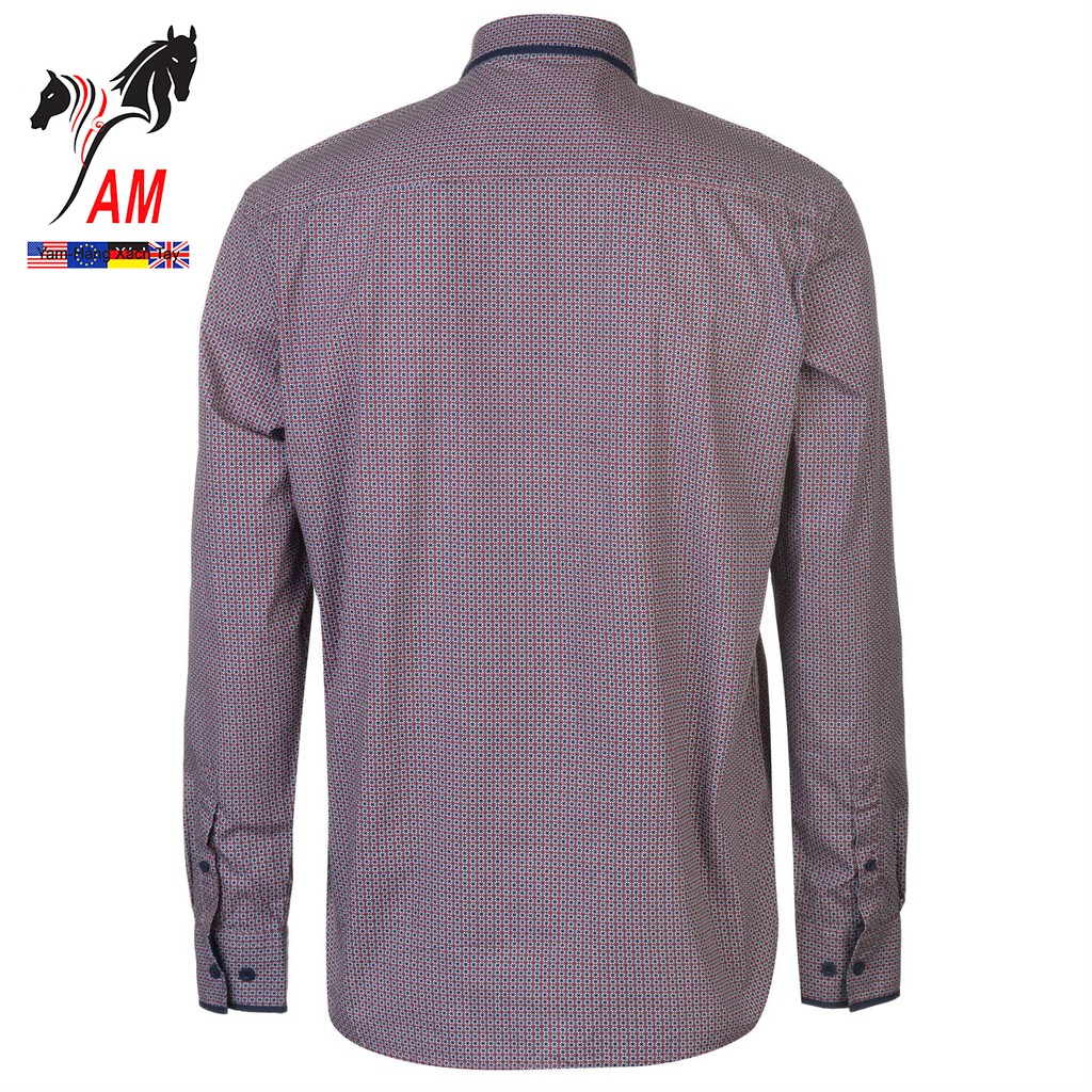 [100% cotton] Áo Sơ Mi Nam PIERRE Cardin AOP Long Sleeve Shirt Mens Cao Cấp (Hồng chấm - Size EU - UK)