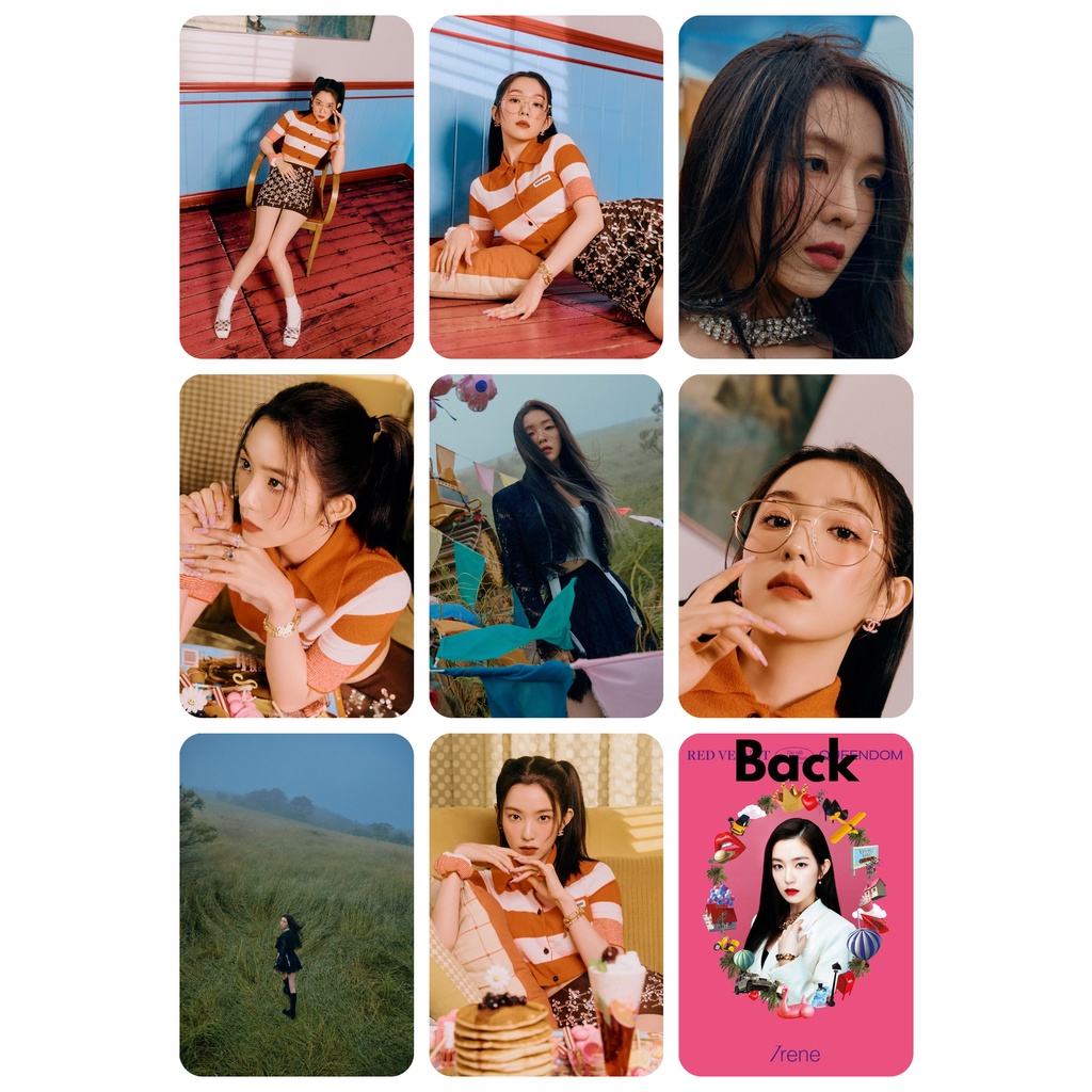 Set 12 card giấy bo góc in 2 mặt ảnh thành viên nhóm Red Velvet - IRENE (Queendom)