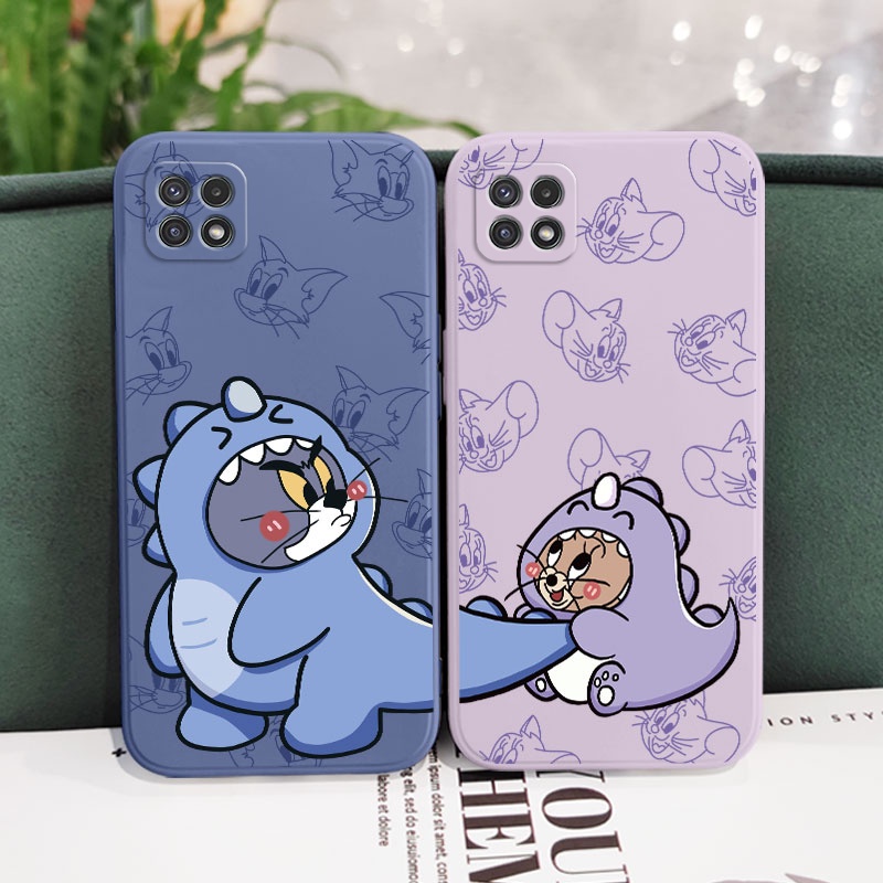 Ốp Điện Thoại Mềm Bảo Vệ Toàn Diện Họa Tiết Khủng Long Cho Samsung Galaxy A22 A12 4G 5G A02 A02S