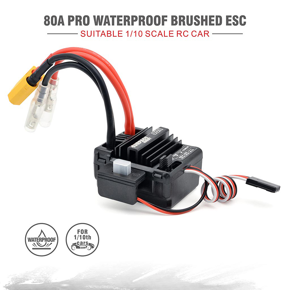 Động Cơ Chổi Than ESC 80A Chống Thấm Nước Cho Xe Điều Khiển Từ Xa Wltoys 3-Slot 550 Tỉ Lệ 1 / 10 1 / 12 144001 124019
