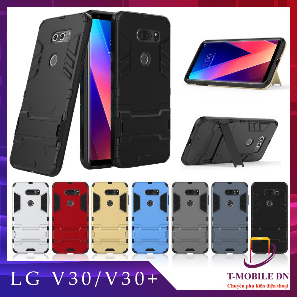 Ốp lưng LG V30/ LG V30 Plus IRON MAN chống sốc bảo vệ viền và camera kèm chống xem video tiện lợi