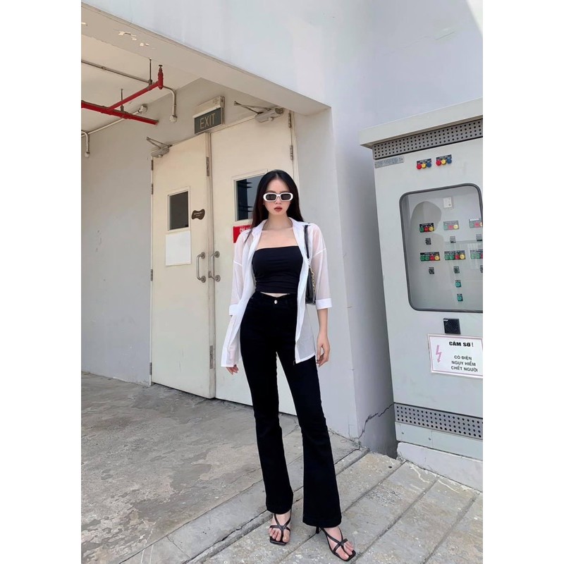 Quần jean ống bass ( loe) co giãn tốt , lưng siêu cao, hàng loại 1 ( hình thật 100%₫ | BigBuy360 - bigbuy360.vn