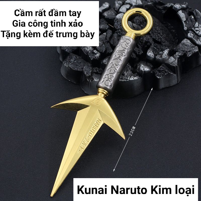 Mô hình Kunai Naruto Bằng Thép Không Gỉ Cực Kỳ Đẹp Mắt - Tặng kèm giá đỡ