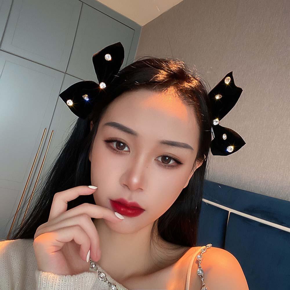 Kẹp Tóc Hình Nơ Màu Đen Thiết Kế Đơn Giản Cho Nữ