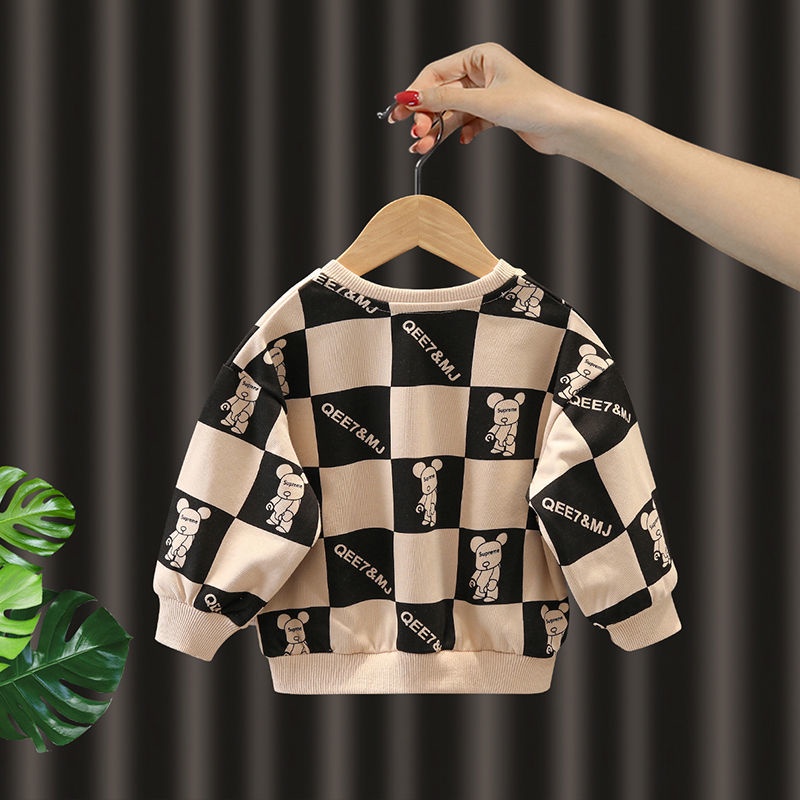 Áo sweater chui đầu tay dài cổ tròn phong cách nước ngoài thời trang mùa thu mới cho bé trai 2021