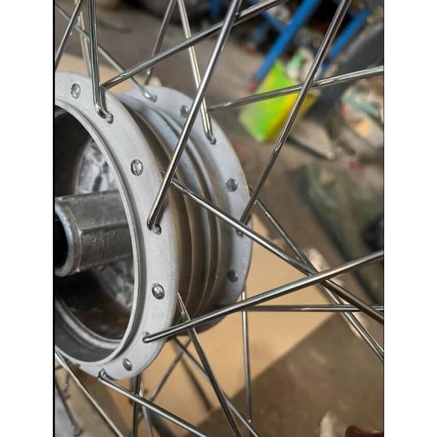 Bộ nan hoa tăm nan có núm màu chrome - cho Simson S50, S51, S70, KR51 Schwalbe, SR4 V
