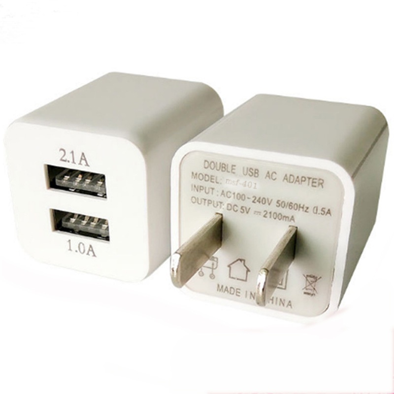 Củ Sạc USB 2 CỔNG Dành Cho Điện Thoại Android, Iphone MÀU TRẮNG