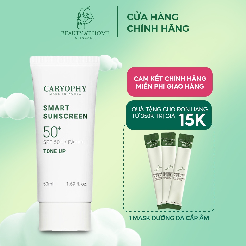 Kem chống nắng ngừa mụn nâng tông Caryophy chiết xuất thực vật kiềm dầu ngăn ngừa thâm do mụn 50 SPF – Beauty at home