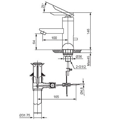 Vòi Lavabo Inax Nóng Lạnh LFV-4000S, bảo hành chính hãng 02 năm