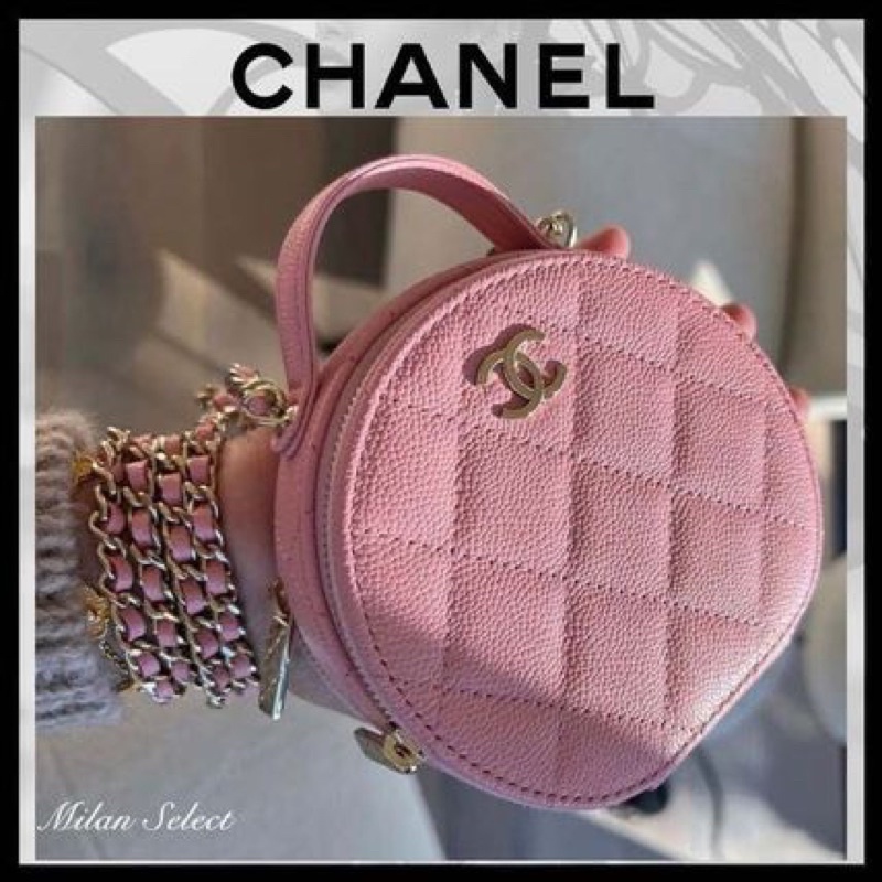 Túi cn tròn caviar size 13cm có gương fullbox