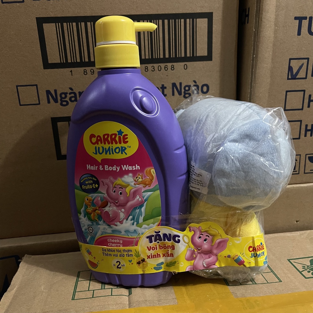 NEW Sữa Tắm Gội cho bé Carrie Junior DƯA LƯỚI, SỮA CHUA, NHO,CHERRY,SỮA+ VOI BÔNG DỄ THƯƠNG (700G)